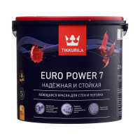 Краска водно-дисперсионная Tikkurila Euro Power 7 моющаяся белая основа А 2,7 л