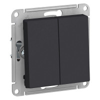Выключатель Schneider Electric Atlas Design ATN001051 двухклавишный скрытая установка карбон