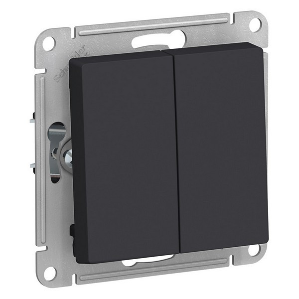 Выключатель Schneider Electric Atlas Design ATN001051 двухклавишный скрытая установка карбон