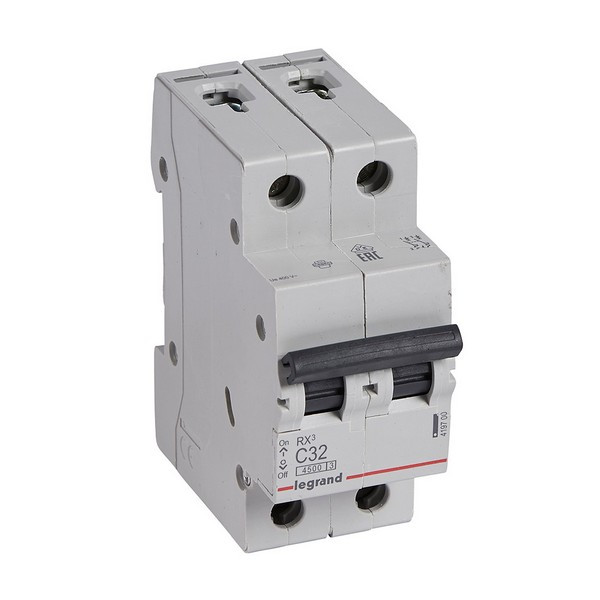 Автоматический выключатель Legrand RX3 (419700) 2P 32А тип C 4,5 кА 220 В на DIN-рейку