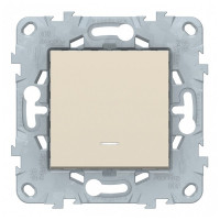Переключатель Schneider Electric Unica NEW NU520344N одноклавишный на 2 направления скрытая установка бежевый с подсветкой