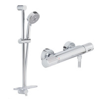 Смеситель термостат для душа без излива GROHE Precision Feel 34791000 со стойкой с лейкой