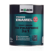 Грунт-эмаль по ржавчине Экодом белая 3в1 полуматовая 2,5 кг