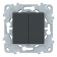 Выключатель Schneider Electric Unica NEW NU521154 двухклавишный скрытая установка антрацит