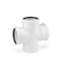 Крестовина Rehau Raupiano Plus d110х110х110 мм 87° пластиковая шумопоглощающая одноплоскостная для внутренней канализации