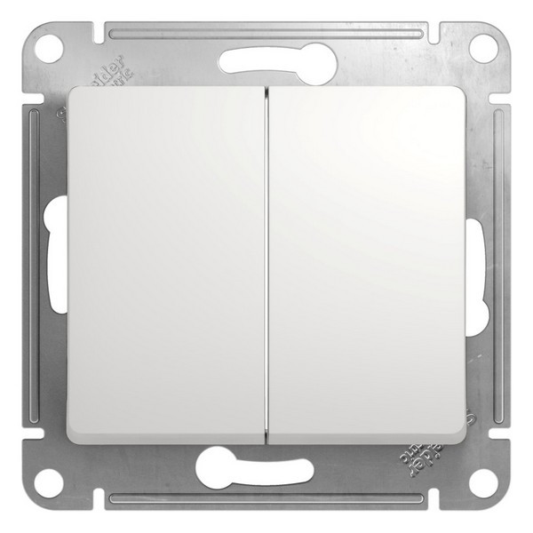 Переключатель Schneider Electric Glossa GSL000165 двухклавишный на 2 направления скрытая установка белый IP20