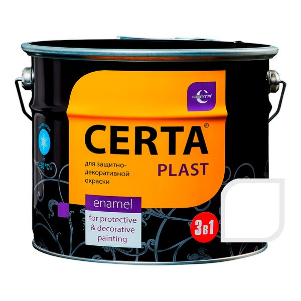 Грунт-эмаль по ржавчине 3 в 1 кремнийорганическая CERTA-PLAST белый 10 кг