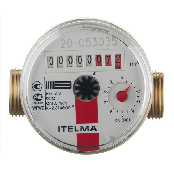 Счетчик для горячей воды Itelma WFW20 DN15 80 мм без сгонов