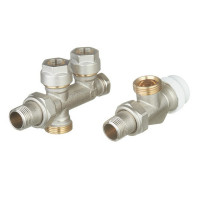 Узел регулирующий угловой VALTEC (VT.225K.N.E04100) 1/2 НР(ш) х 3/4 EK для радиатора с боковым подключением для двухтрубных систем