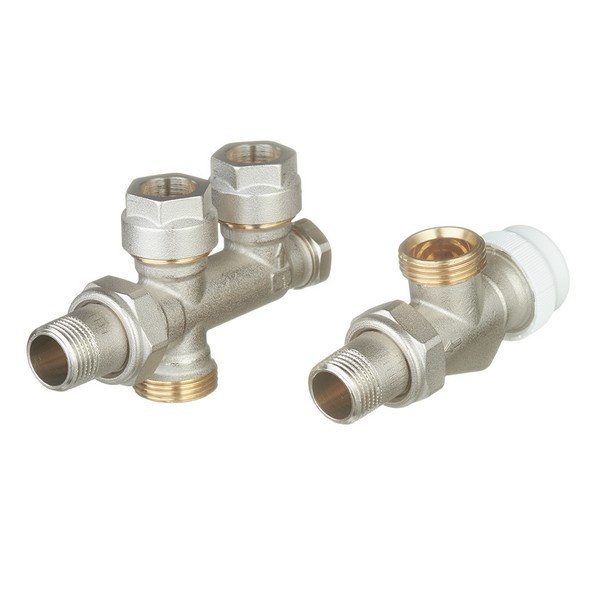 Узел регулирующий угловой VALTEC (VT.225K.N.E04100) 1/2 НР(ш) х 3/4 EK для радиатора с боковым подключением для двухтрубных систем