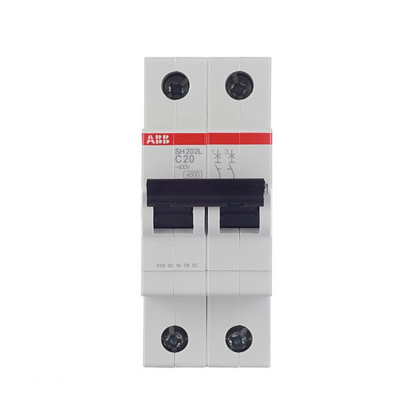 Автоматический выключатель ABB SH202L (2CDS242001R0204) 2P 20А тип C 4,5 кА 400 В на DIN-рейку
