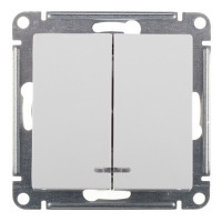 Выключатель Schneider Electric Atlas Design ATN000153 двухклавишный скрытая установка белый с подсветкой