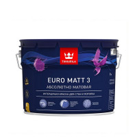 Краска водно-дисперсионная интерьерная Tikkurila EURO MATT 3 белая основа А 9 л