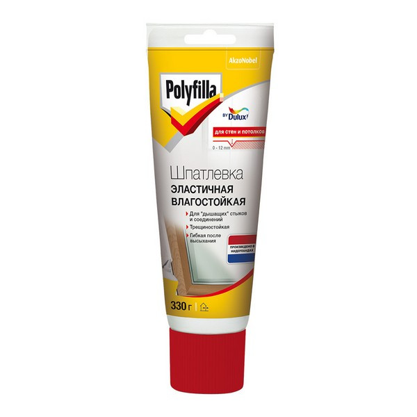Шпатлевка Dulux Polyfilla эластичная влагостойкая для внутренних и наружных работ 330 г