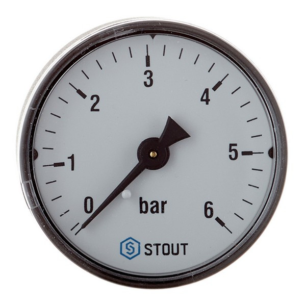 Манометр Stout (SIM-0009-500608) 1/4 НР(ш) аксиальный 6 бар d50 мм