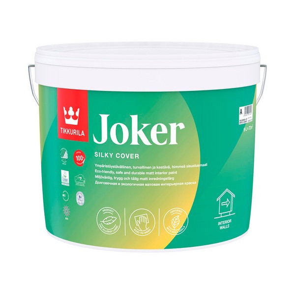 Краска водно-дисперсионная Tikkurila Joker моющаяся основа C 9 л