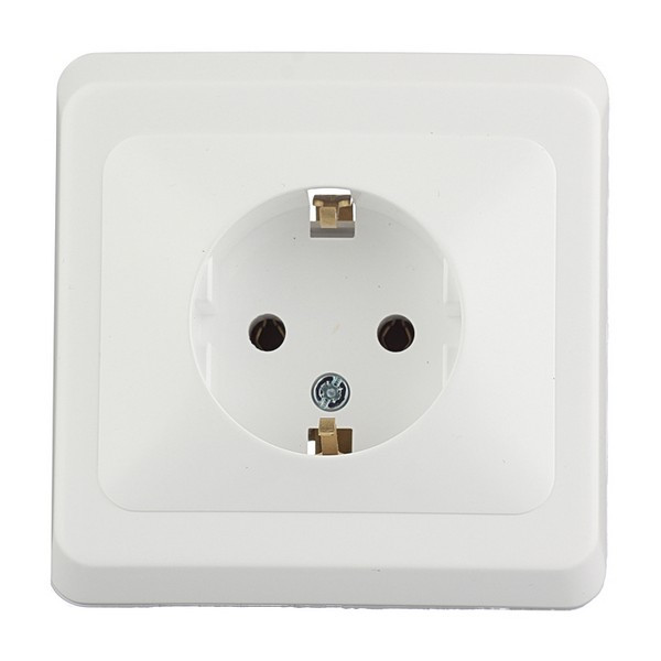 Розетка с рамкой Schneider Electric Этюд PC16-003B скрытая установка белая с заземлением