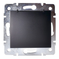 Розетка Lezard KARINA 707-4288-123B скрытая установка черный бархат с заземлением с крышкой