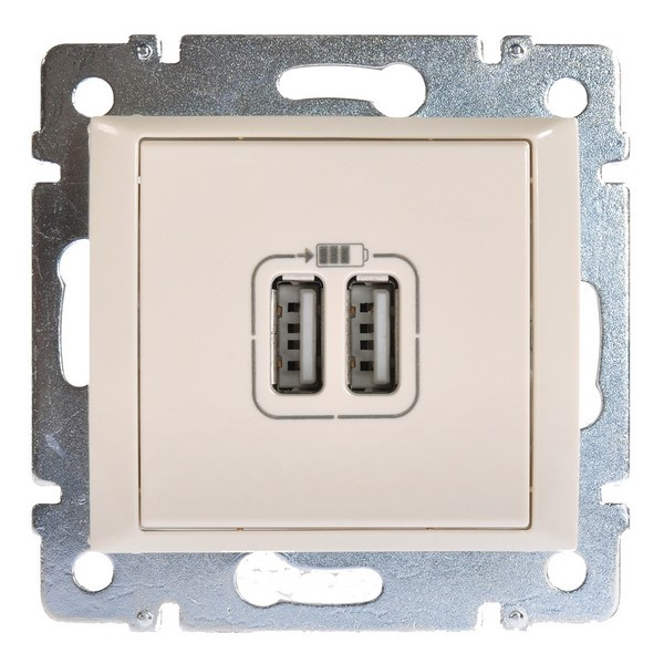 Розетка Legrand Valena 694372 скрытая установка слоновая кость два модуля USB
