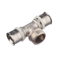 Тройник VALTEC (VTm.233.N.260626) 26(пресс) х 1 НР(ш) х 26(пресс)