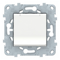 Розетка Schneider Electric Unica NEW NU503718TA скрытая установка белая с заземлением со шторками с крышкой