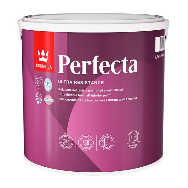 Краска водно-дисперсионная Tikkurila Perfecta моющаяся прозрачная основа C 2,7 л