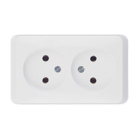 Розетка Schneider Electric Этюд двойная PA16-005B открытая установка белая без заземления