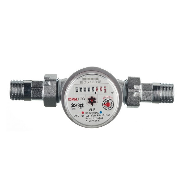 Счетчик универсальный VALTEC DN20 105 мм со сгонами