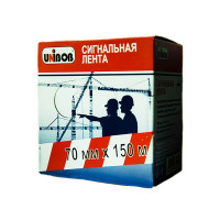 Лента сигнальная Unibob красно-белые полоски 70 мм 150 м