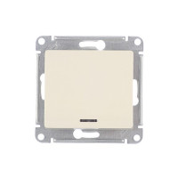 Выключатель Schneider Electric Glossa GSL000213 одноклавишный скрытая установка бежевый с подсветкой