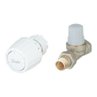 Клапан (вентиль) термостатический прямой Danfoss (013G2231) 1/2 НР(ш) х 1/2 ВР(г) для однотрубных систем с термоголовкой комплект