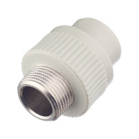 Муфта полипропиленовая FV-PLAST (215021) 20 мм х 3/4 НР(ш) серая
