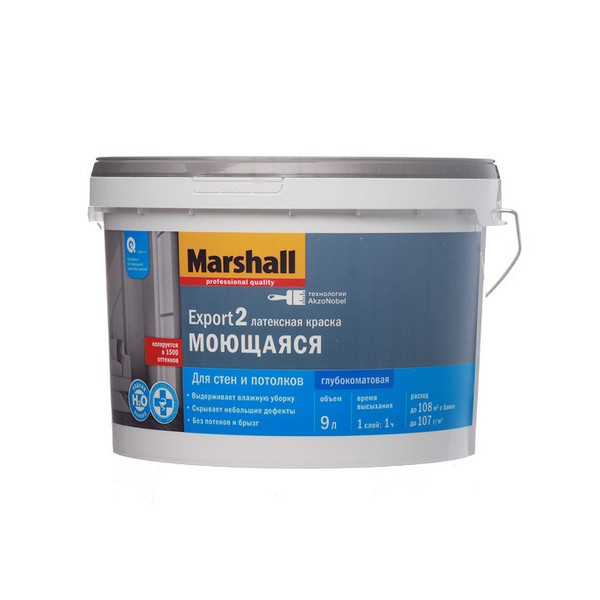 Краска водно-дисперсионная интерьерная Marshall Export 2 основа BC 9 л