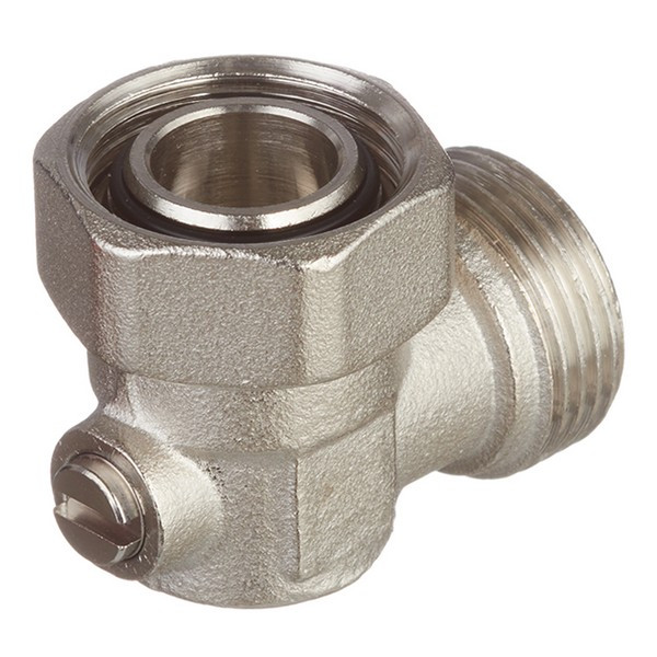 Узел нижнего подключения угловой Stout (SVH-0006-000020) 3/4 НР(ш) х 3/4 ВР(г) для радиатора никелерованный