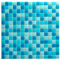 Мозаика Corsa Deco Aqua голубой микс из стекломассы 327х327х4 мм матовая