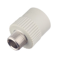 Муфта полипропиленовая FV-PLAST (215025Е12I/215026) 25 мм х 1/2 НР(ш) серая
