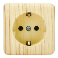 Розетка Lezard VIOLA 751-5200-122 открытая установка беленый дуб с заземлением