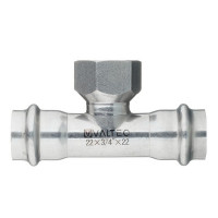 Тройник VALTEC (VTi.932.I.220522) 22 мм х 3/4 ВР(г) х 22 мм нержавеющая сталь