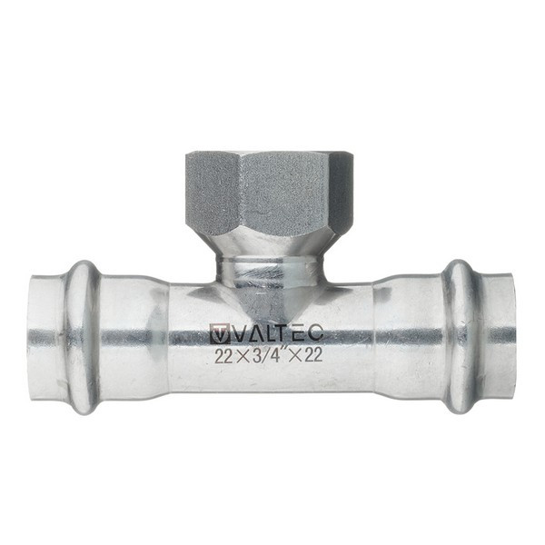Тройник VALTEC (VTi.932.I.220522) 22 мм х 3/4 ВР(г) х 22 мм нержавеющая сталь