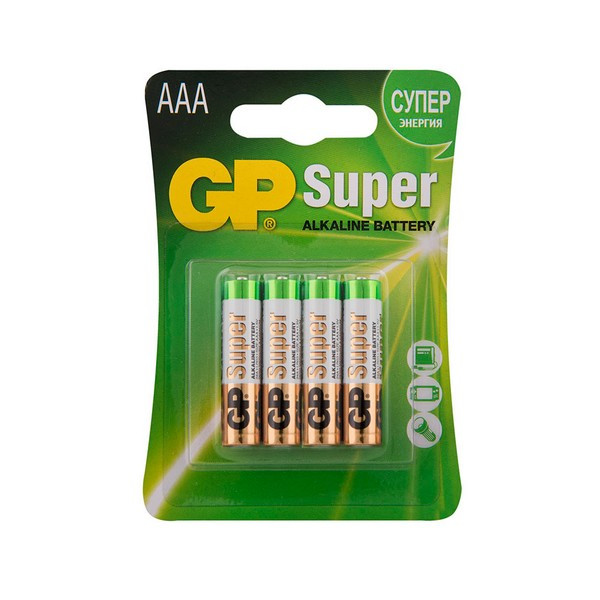 Батарейка GP Batteries Super AAA мизинчиковая LR03 1,5 В (4 шт.)