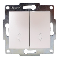 Переключатель Lezard KARINA 707-3088-106 двухклавишный на 2 направления скрытая установка жемчужно-белый