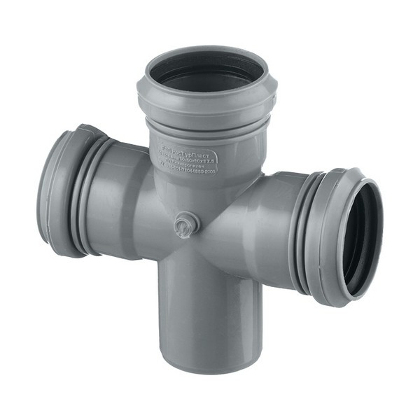 Крестовина Pro Aqua Comfort d50х50х50 мм 87° пластиковая одноплоскостная для внутренней канализации
