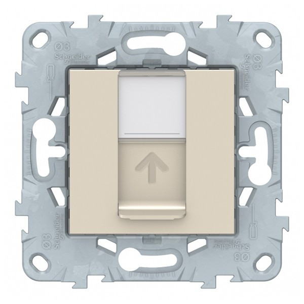 Розетка компьютерная Schneider Electric Unica NEW NU541144 скрытая установка бежевая один модуль RJ45 cat 5е UTP