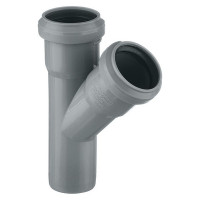 Тройник Pro Aqua Comfort d40 мм 45° пластиковый для внутренней канализации