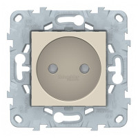 Розетка Schneider Electric Unica NEW NU503344 скрытая установка бежевая без заземления со шторками винтовой зажим