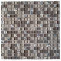 Мозаика Lavelly Elements Light Grey Mix серый микс из стекла и камня 305х305х8 мм