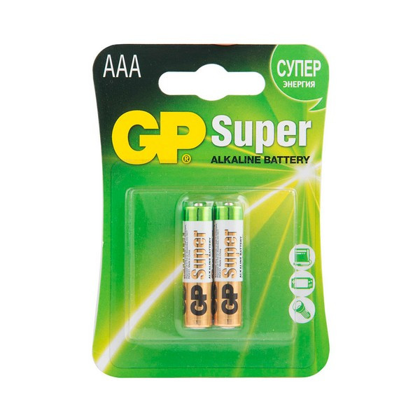 Батарейка GP Batteries Super AAA мизинчиковая LR03 1,5 В (2 шт.)