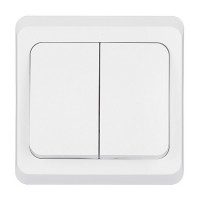 Выключатель с рамкой Schneider Electric Этюд BC10-002b двухклавишный скрытая установка белый