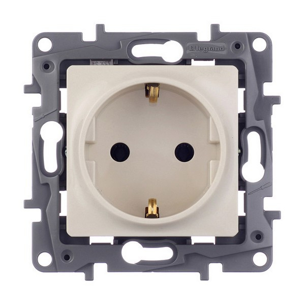 Розетка Legrand Etika 672321 скрытая установка слоновая кость с заземлением