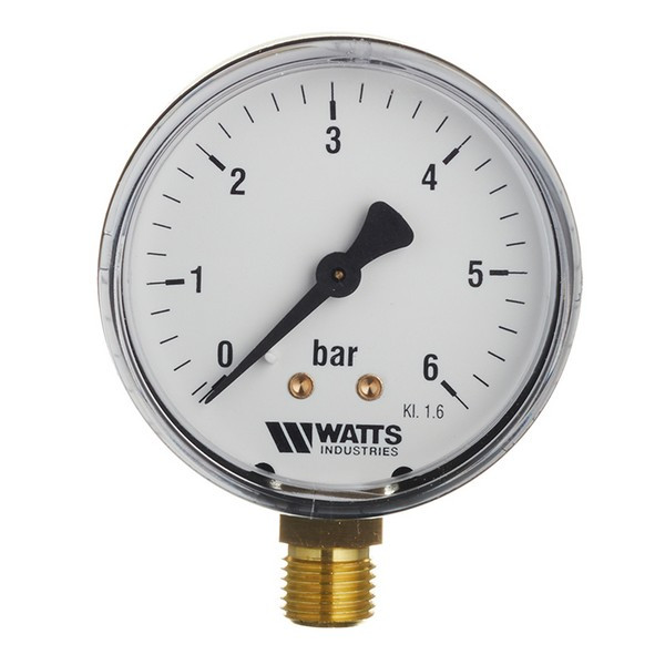 Манометр Watts (10007723) 1/4 НР(ш) радиальный 6 бар d63 мм